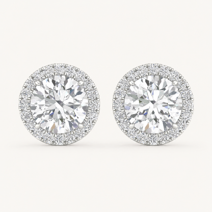 3.25CT Round Cut Lab Grown Diamond Earrings