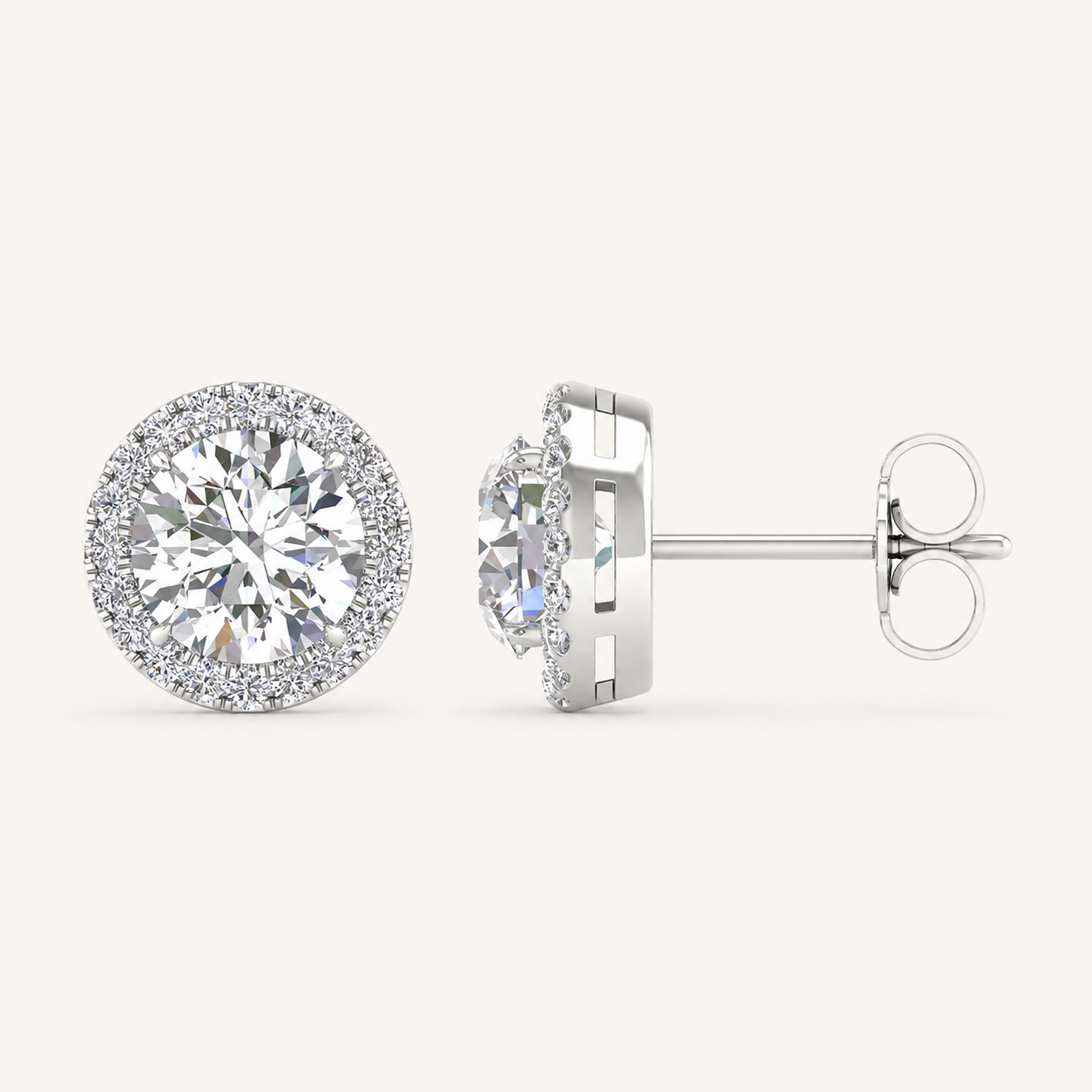 3.25CT Round Cut Lab Grown Diamond Earrings