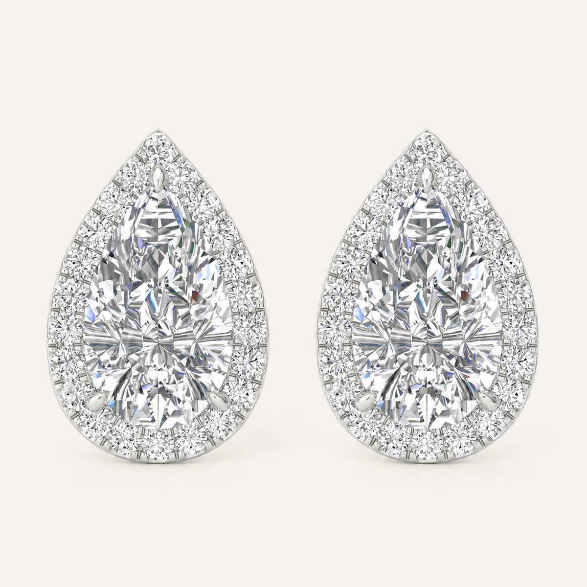 3.25CT Pear Cut Lab Grown Diamond Earrings