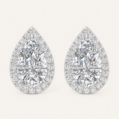 3.25CT Pear Cut Lab Grown Diamond Earrings