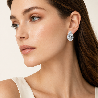 3.25CT Pear Cut Lab Grown Diamond Earrings