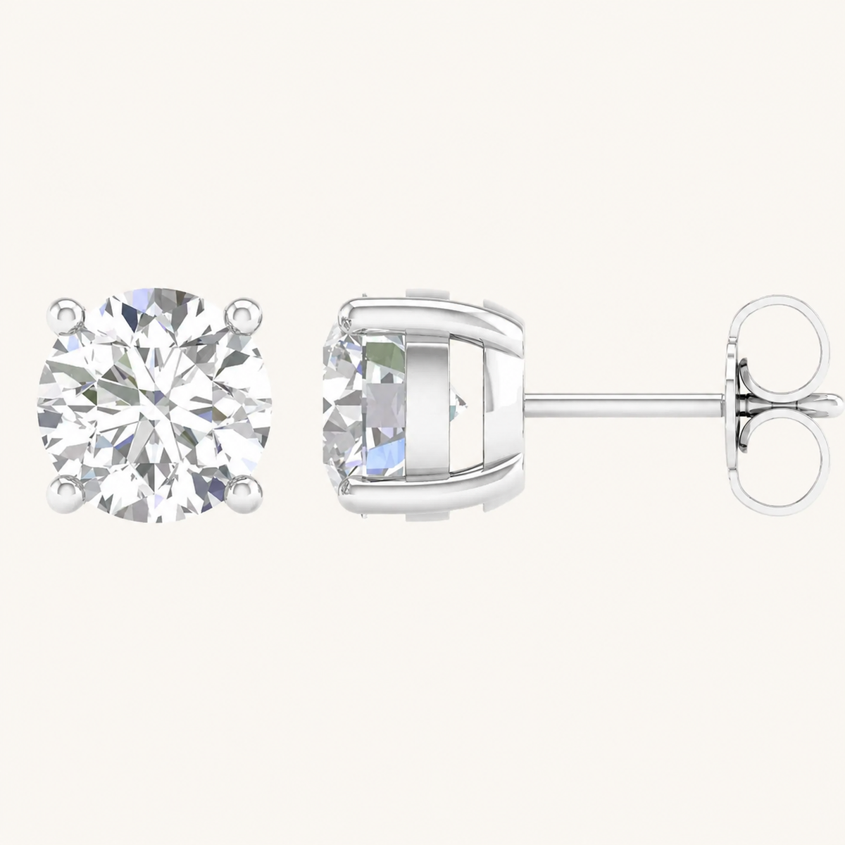 5.00CT Round Cut Lab Grown Diamond Earrings