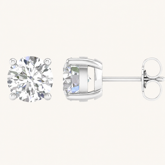 5.00CT Round Cut Lab Grown Diamond Earrings