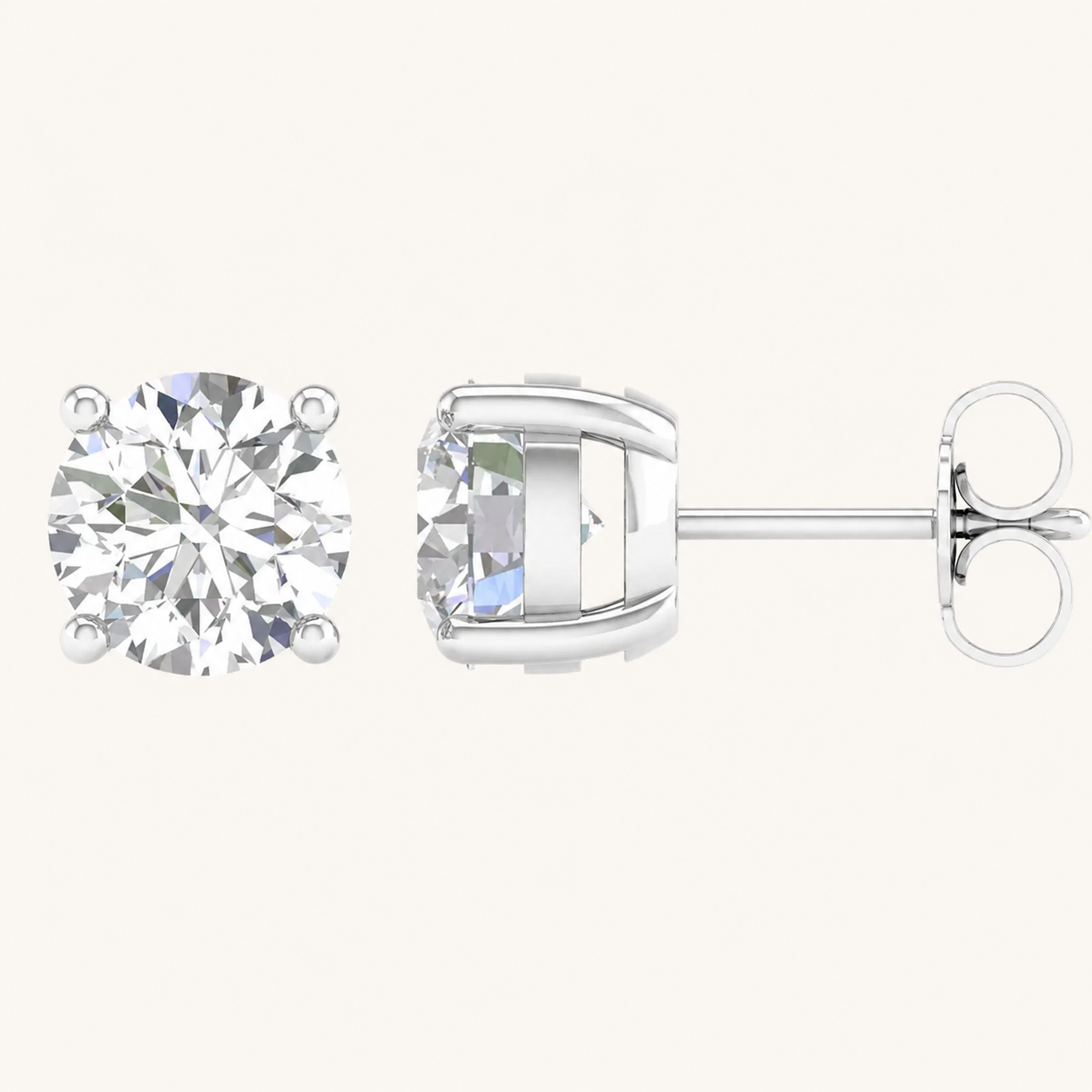 3.00CT Round Cut Lab Grown Diamond Earrings