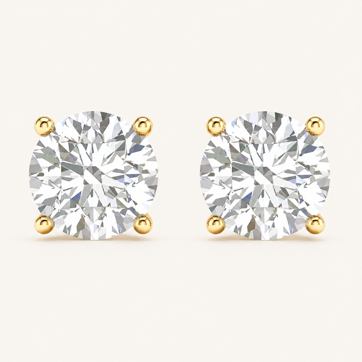 3.00CT Round Cut Lab Grown Diamond Earrings