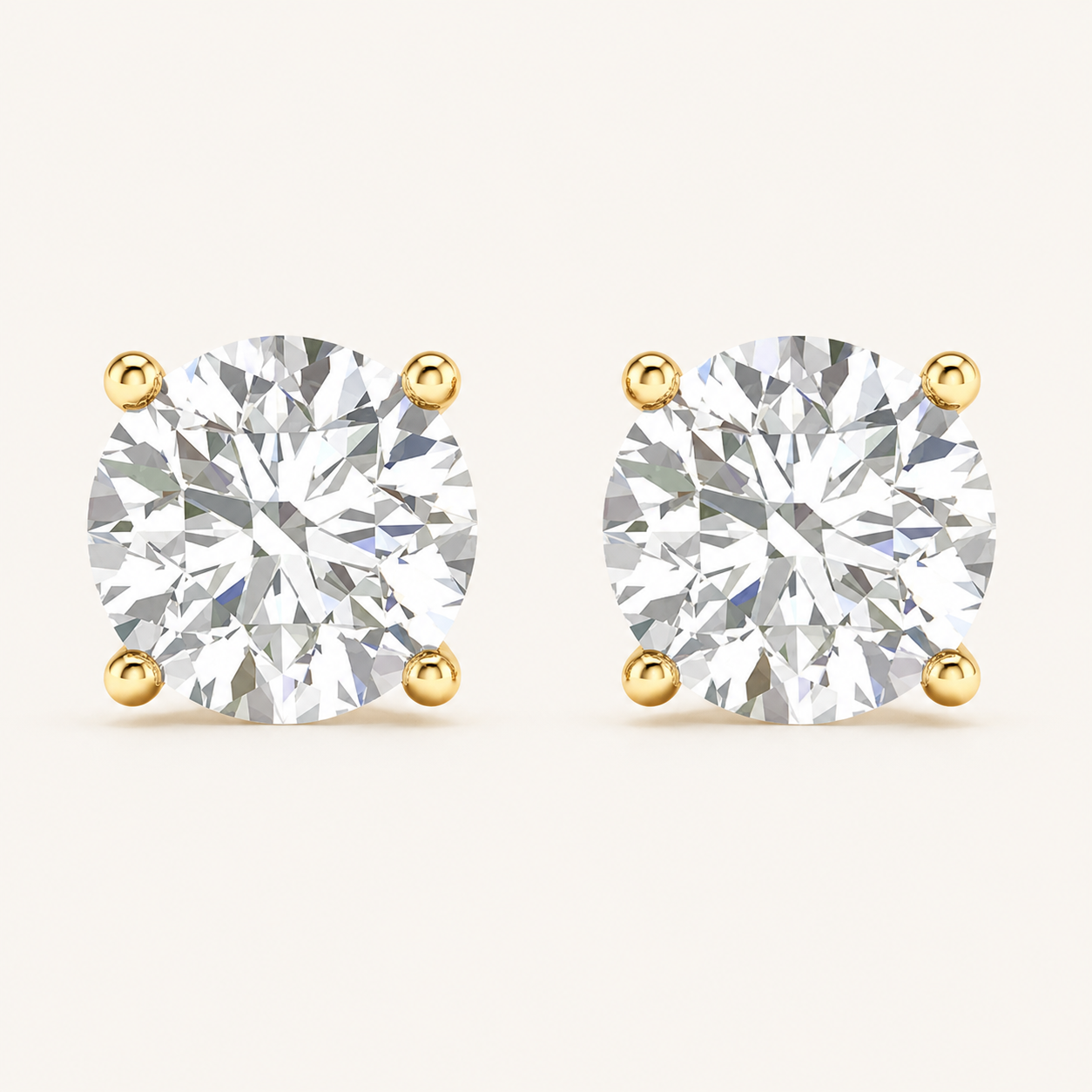 3.00CT Round Cut Lab Grown Diamond Earrings