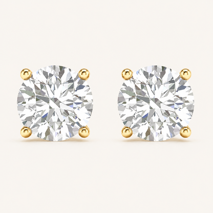 3.00CT Round Cut Lab Grown Diamond Earrings