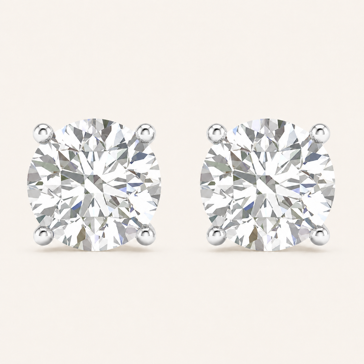 5.00CT Round Cut Lab Grown Diamond Earrings