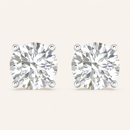 4.00CT Round Cut Lab Grown Diamond Earrings