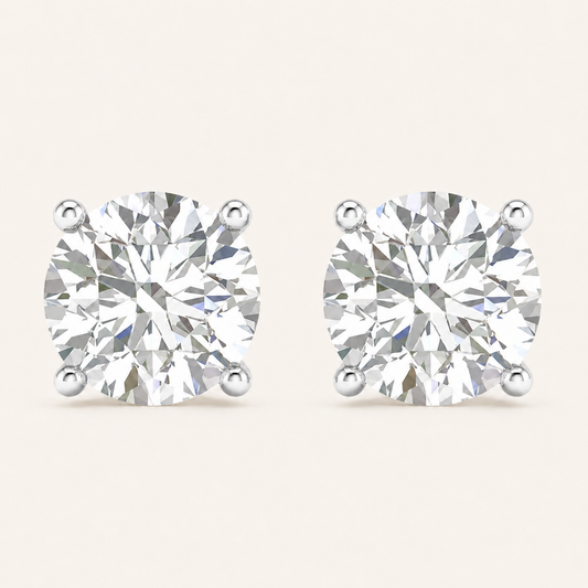 4.00CT Round Cut Lab Grown Diamond Earrings