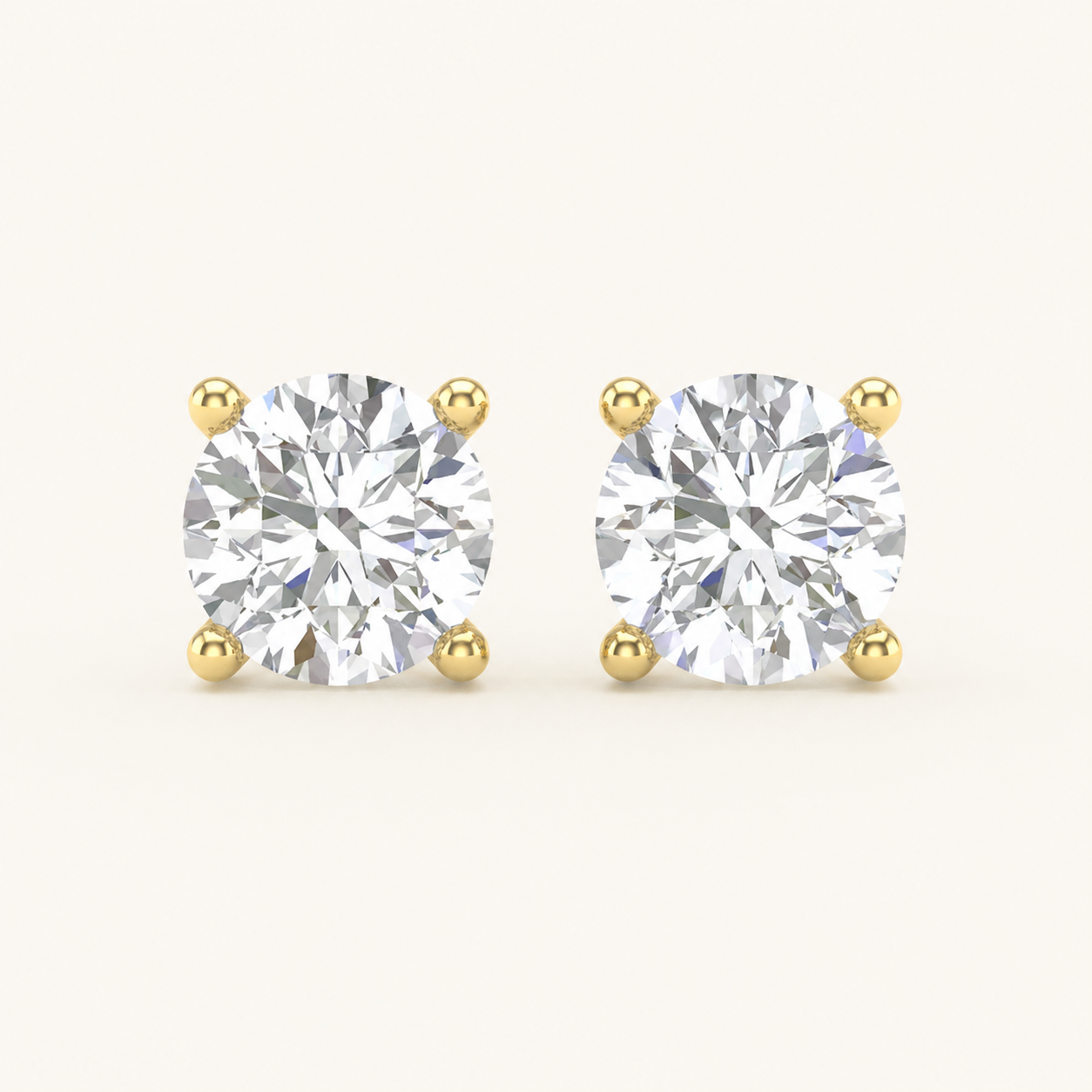 1.00CT Round Cut Lab Grown Diamond Earring