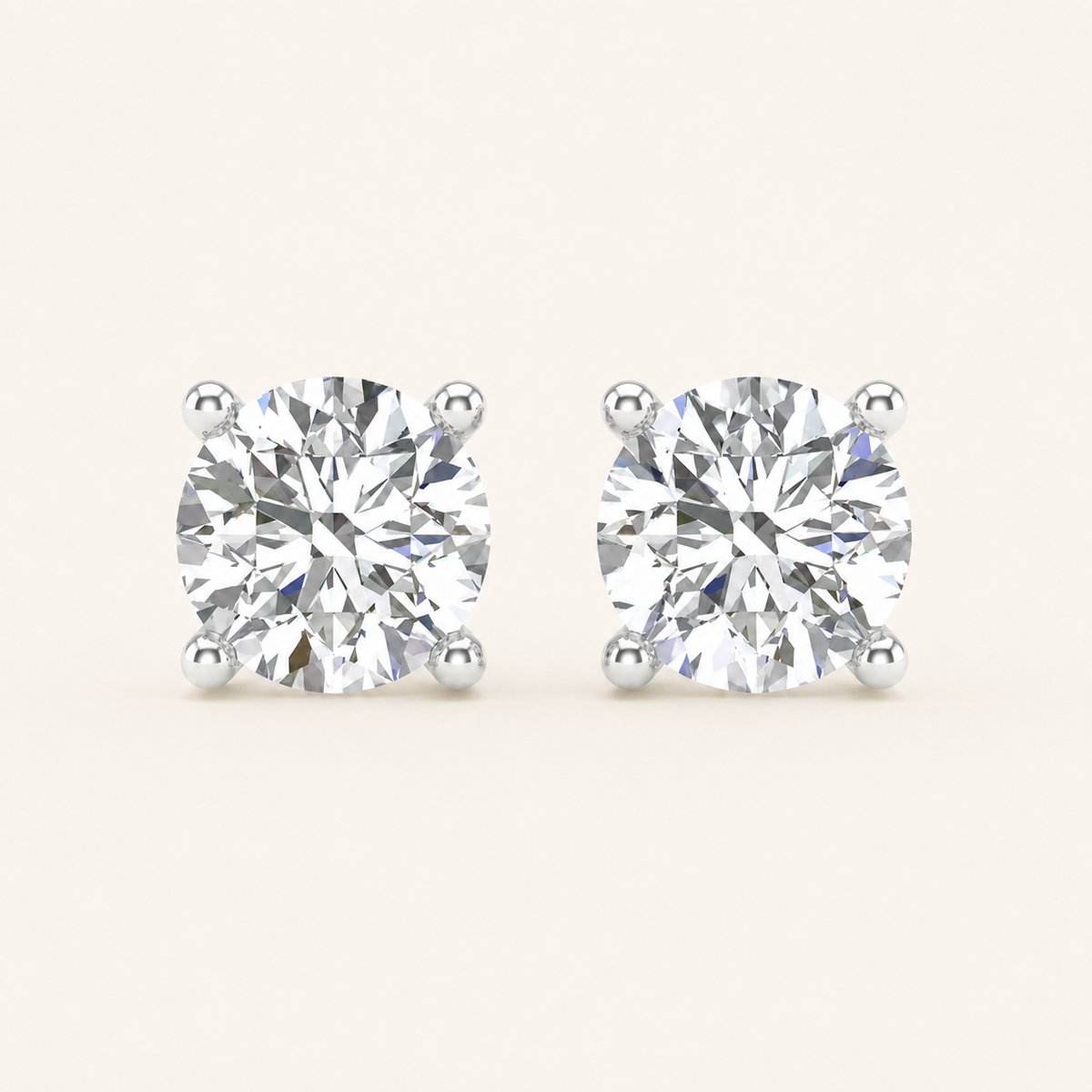1.00CT Round Cut Lab Grown Diamond Earring