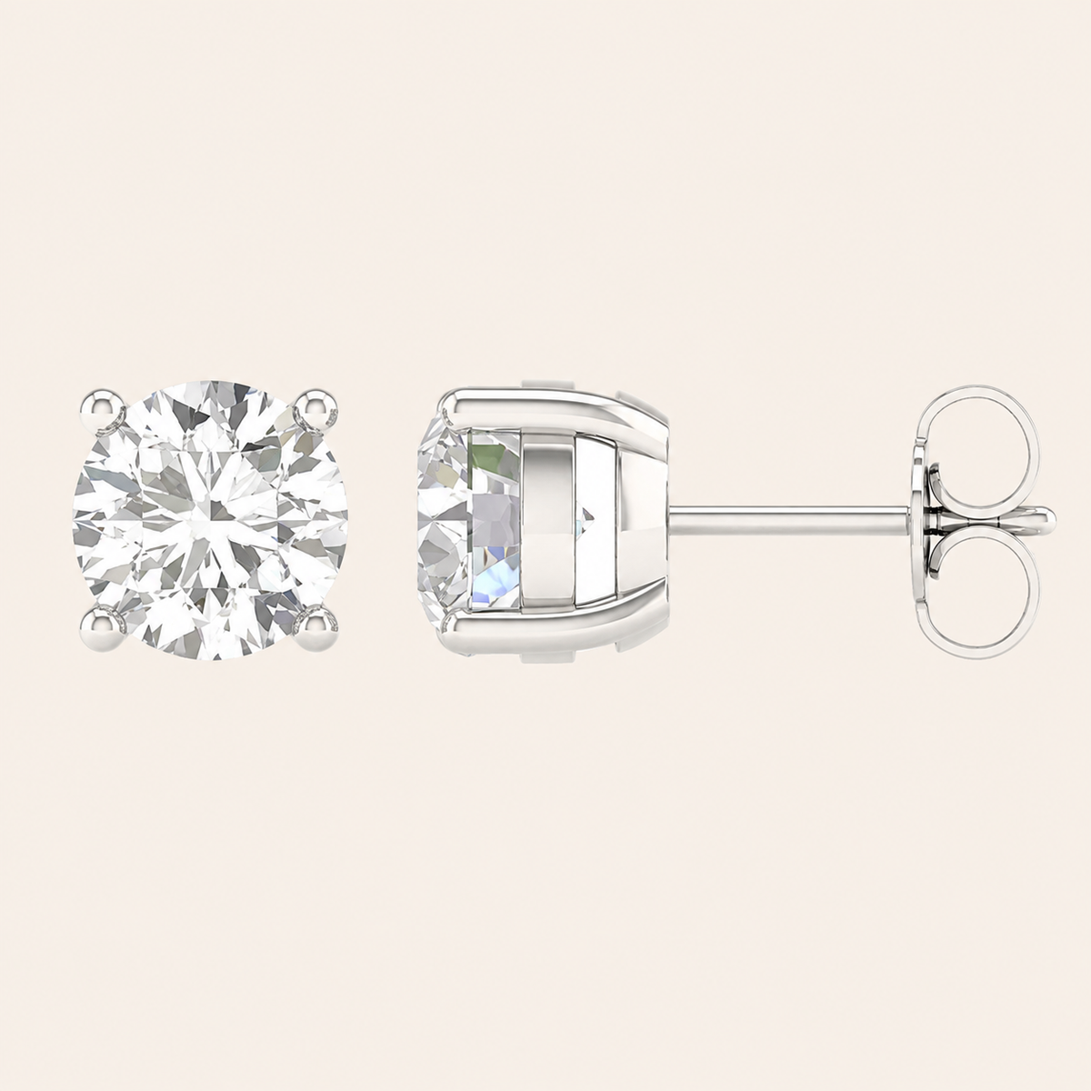 1.00CT Round Cut Lab Grown Diamond Earring