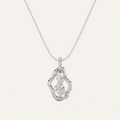 1CT Oval and Pear Cut Lab Grown Diamond Organic Design Pendant Necklace