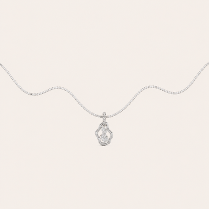 1CT Oval and Pear Cut Lab Grown Diamond Organic Design Pendant Necklace