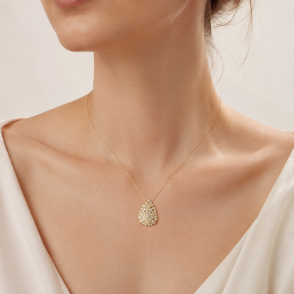 2.5CT Round Cut Lab Grown Diamond Bezel set Bubble Pendant Necklace