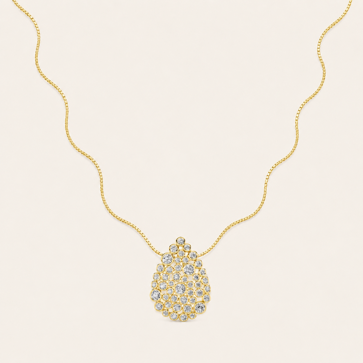 2.5CT Round Cut Lab Grown Diamond Bezel set Bubble Pendant Necklace