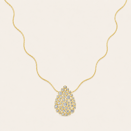 2.5CT Round Cut Lab Grown Diamond Bezel set Bubble Pendant Necklace