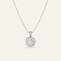 0.75CT Round Cut Lab Grown Diamond Halo Pendant Necklace