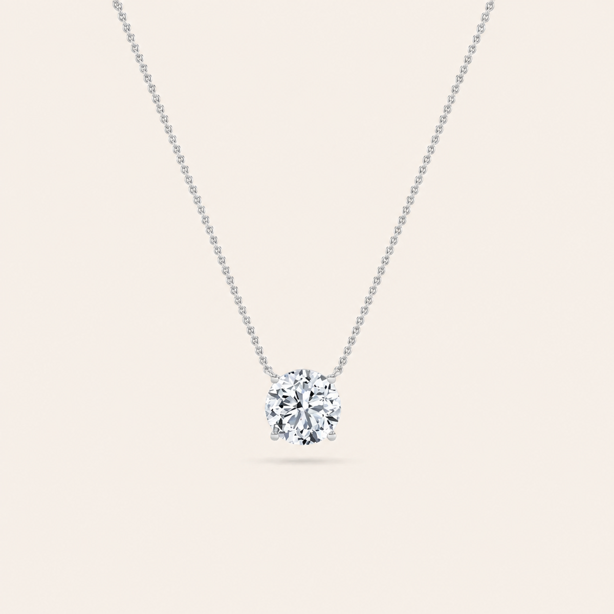 2.5CT Round Cut Lab Grown Diamond Pendant Necklace