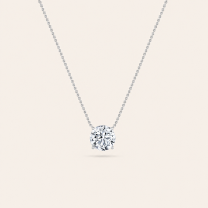 2.5CT Round Cut Lab Grown Diamond Pendant Necklace