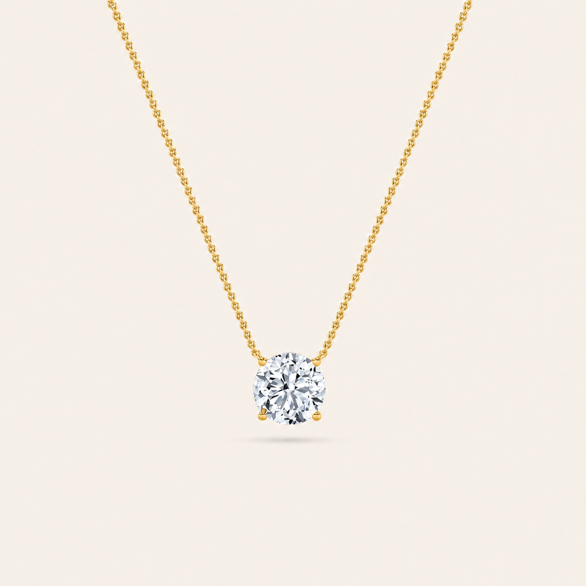 2.5CT Round Cut Lab Grown Diamond Pendant Necklace