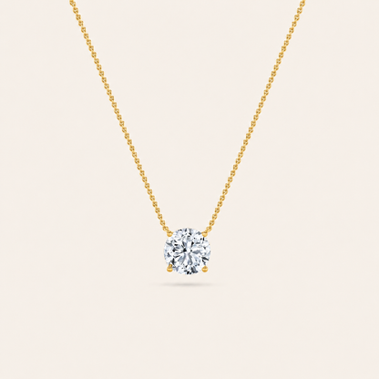 2.5CT Round Cut Lab Grown Diamond Pendant Necklace