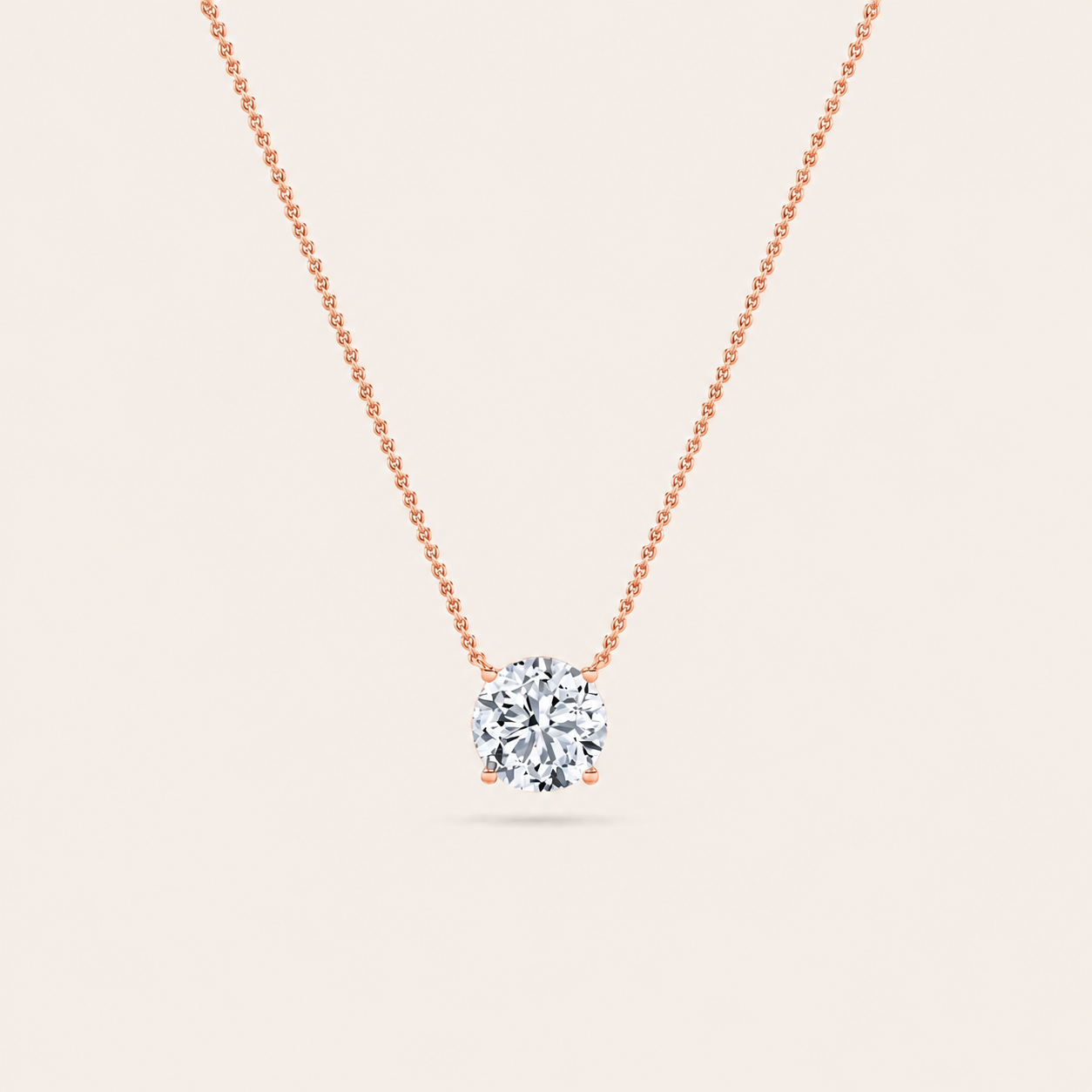 2.5CT Round Cut Lab Grown Diamond Pendant Necklace