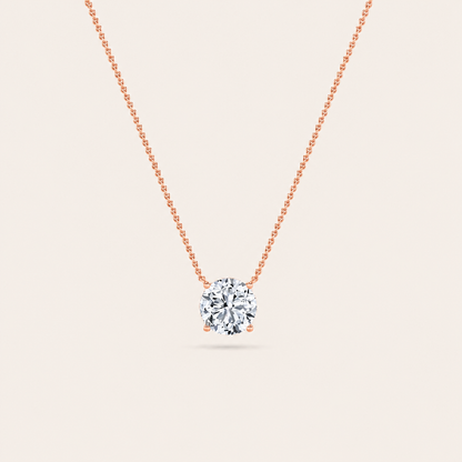 2.5CT Round Cut Lab Grown Diamond Pendant Necklace