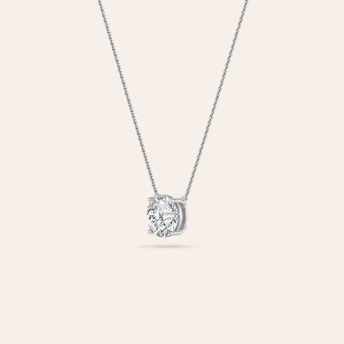 2.5CT Round Cut Lab Grown Diamond Pendant Necklace