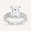 7.00CT Emerald Cut Lab Grown Diamond Cluster Ring