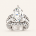 7.33CT Marquise Cut Lab Grown Diamond Cluster Ring