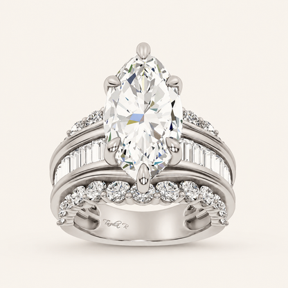7.33CT Marquise Cut Lab Grown Diamond Cluster Ring