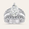 77.33CT Pear Cut Lab Grown Diamond Cluster Ring
