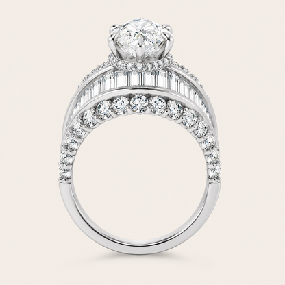 77.33CT Pear Cut Lab Grown Diamond Cluster Ring