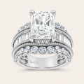 7.33CT Emerald Cut Lab Grown Diamond Cluster Ring