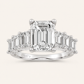 7.46CT Emerald Cut Lab Grown Diamond Cluster Ring