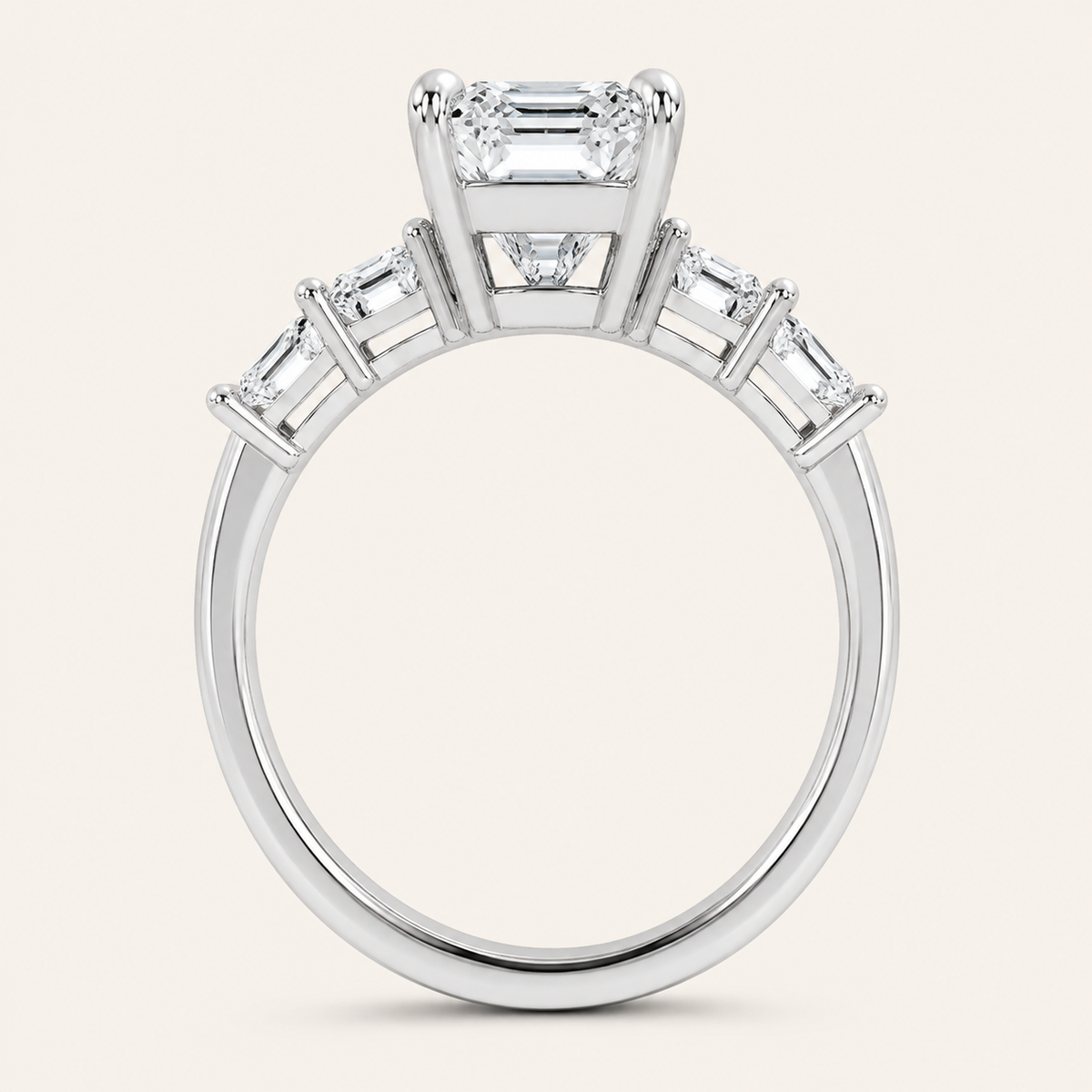 7.46CT Emeradl Cut Lab Grown Diamond Cluster Ring