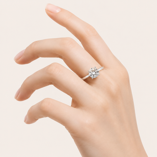 0.50CT Round Cut Lab Grown Diamond Solitaire Ring