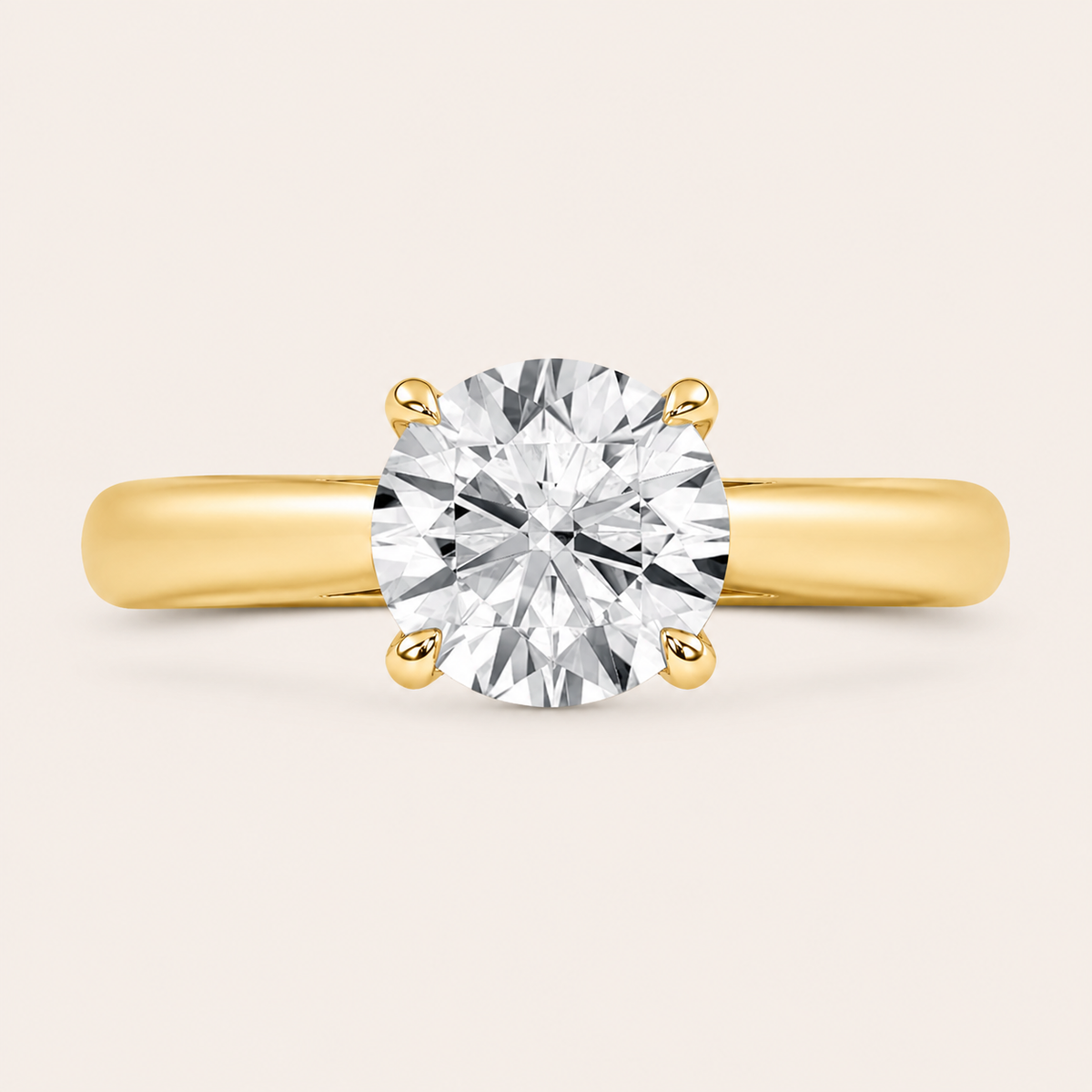 0.50CT Round Cut Lab Grown Diamond Solitaire Ring