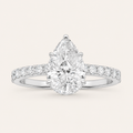 1.40CT Pear Cut Lab Grown Diamond Side Stone Ring