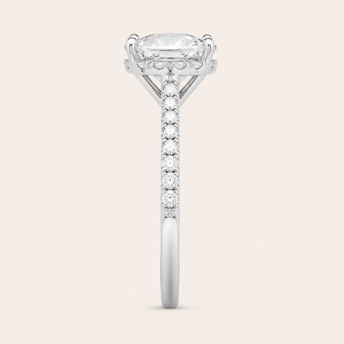 1.40CT Pear Cut Lab Grown Diamond Side Stone Ring