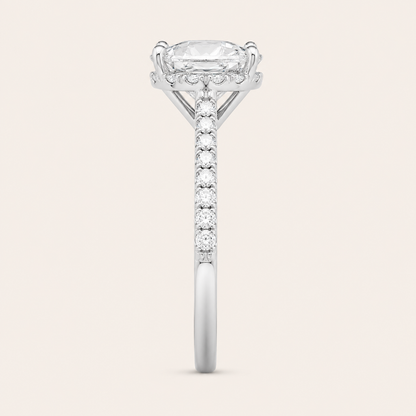 1.40CT Pear Cut Lab Grown Diamond Side Stone Ring