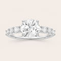 2.75CT Round Cut Lab Grown Diamond Side Stone Ring