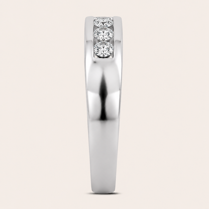 3.00CT Round Cut Lab Grown Diamond Three Stone Men's Ring