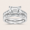 3.59CT Emerald Cut Lab Grown Diamond Bridal Set