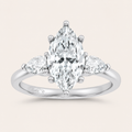 3.66CT Marquise Cut Lab Grown Diamond Three Stone Ring