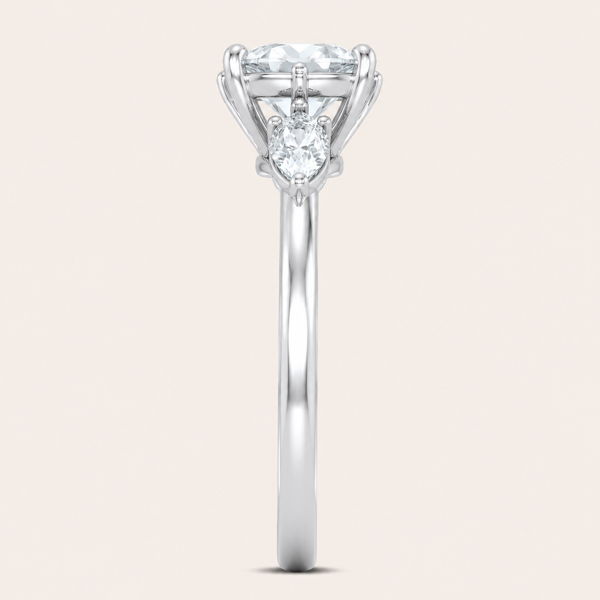 3.66CT Marquise Cut Lab Grown Diamond Three Stone Ring