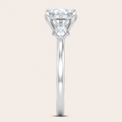 3.66CT Marquise Cut Lab Grown Diamond Three Stone Ring
