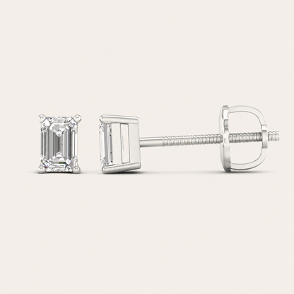 0.50CT Emerald Cut Lab Grown Diamond Earrings